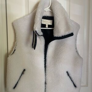 Adrienne Landau Fleece Vest with Black Accents